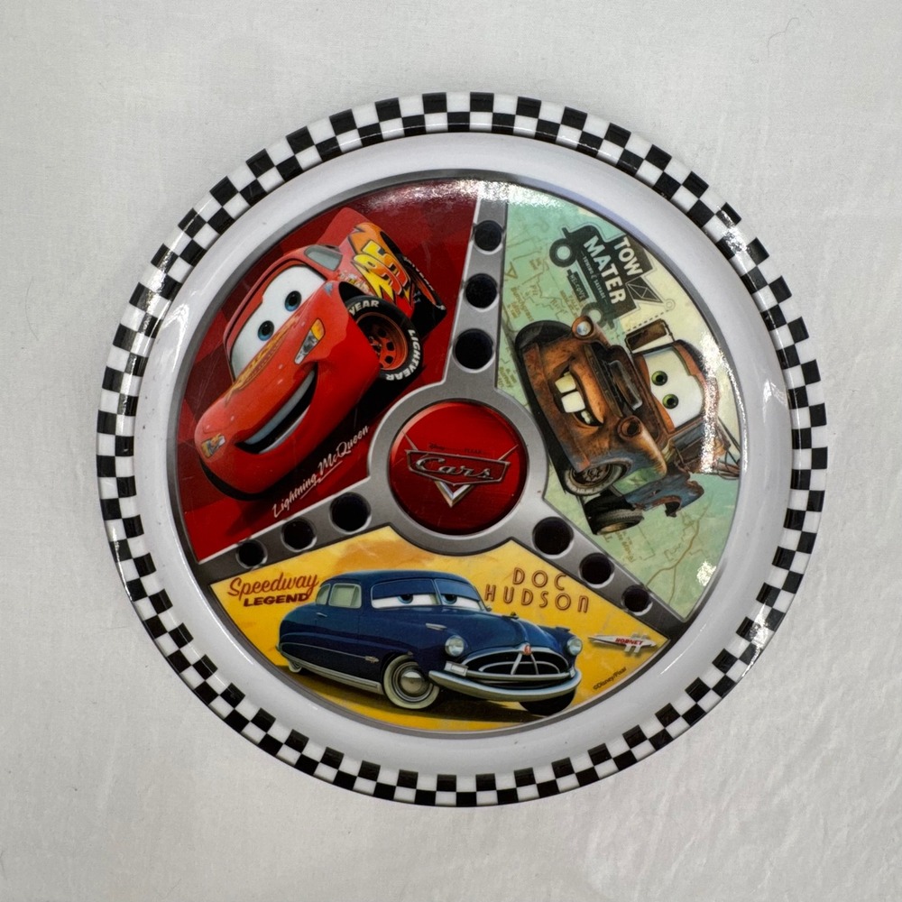 Disney Pixar Cars Melamine Plate 2000s Zak- Lightning McQueen, Mater, Doc Hudson